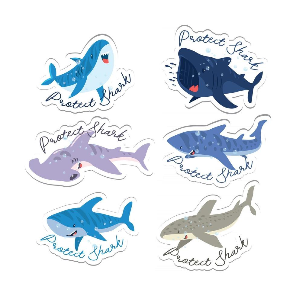 Shark Protection Sticker vector