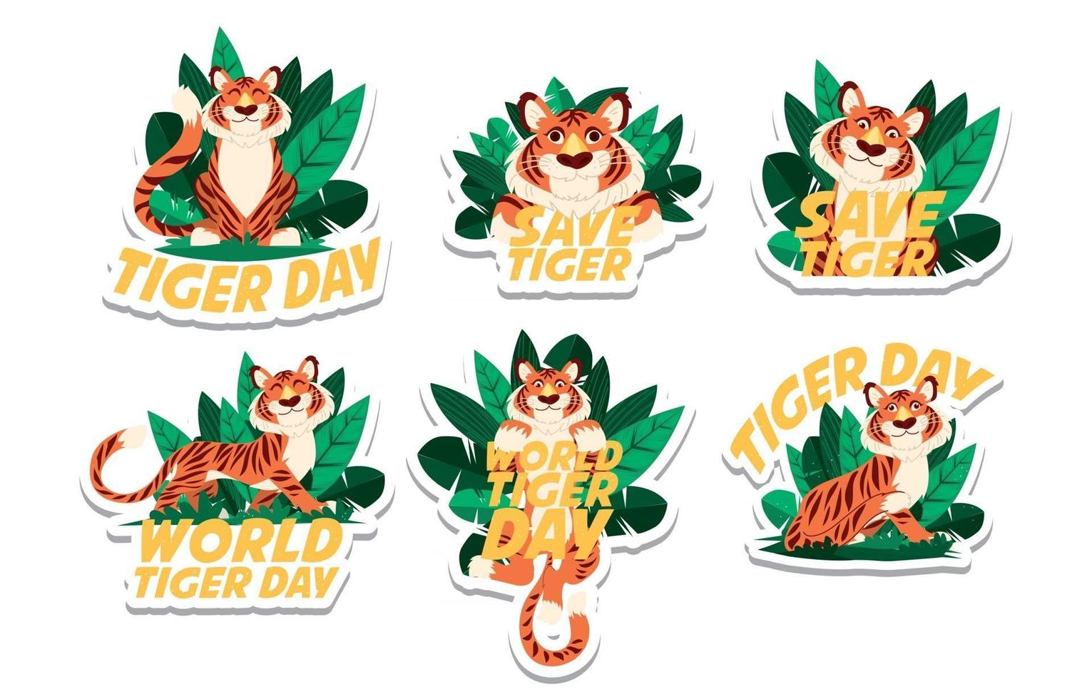 Tiger Day Sticker vector