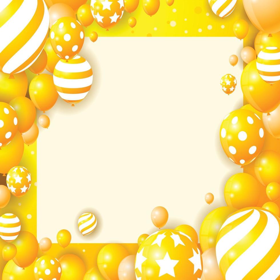 Frame of Yellow Balloons vector