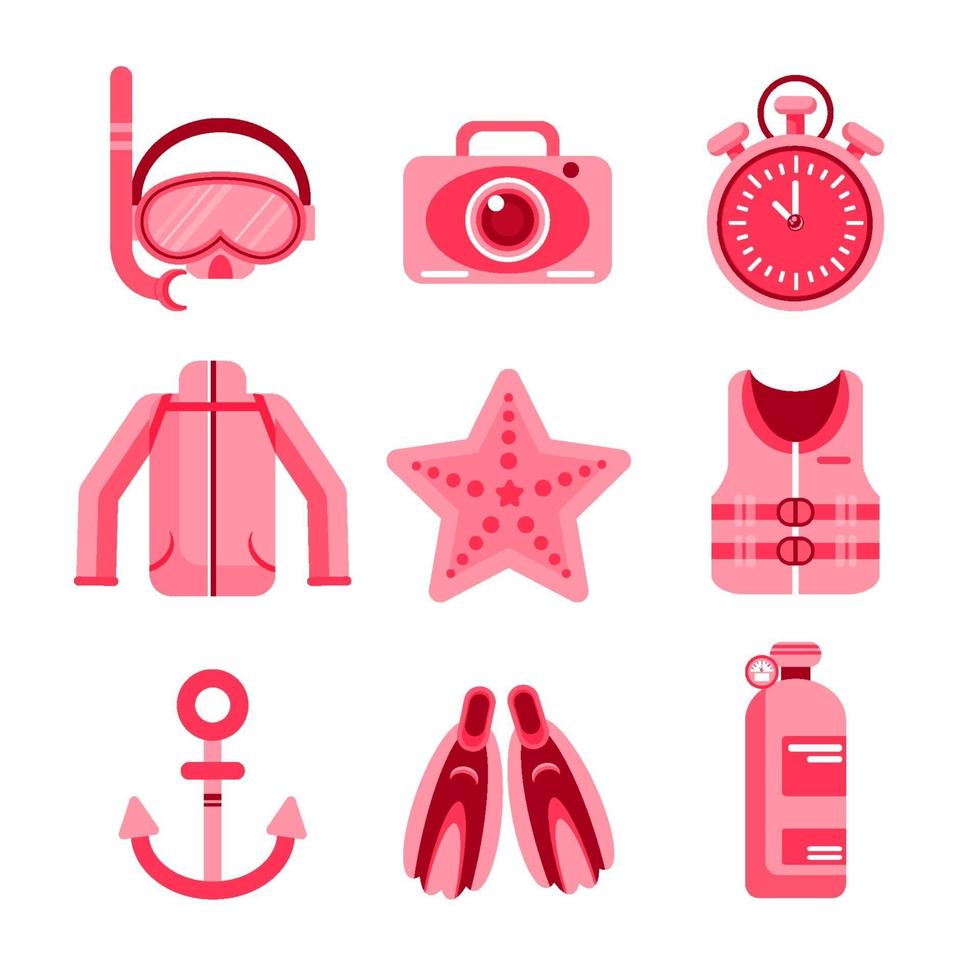 conjunto de iconos de buceo vector