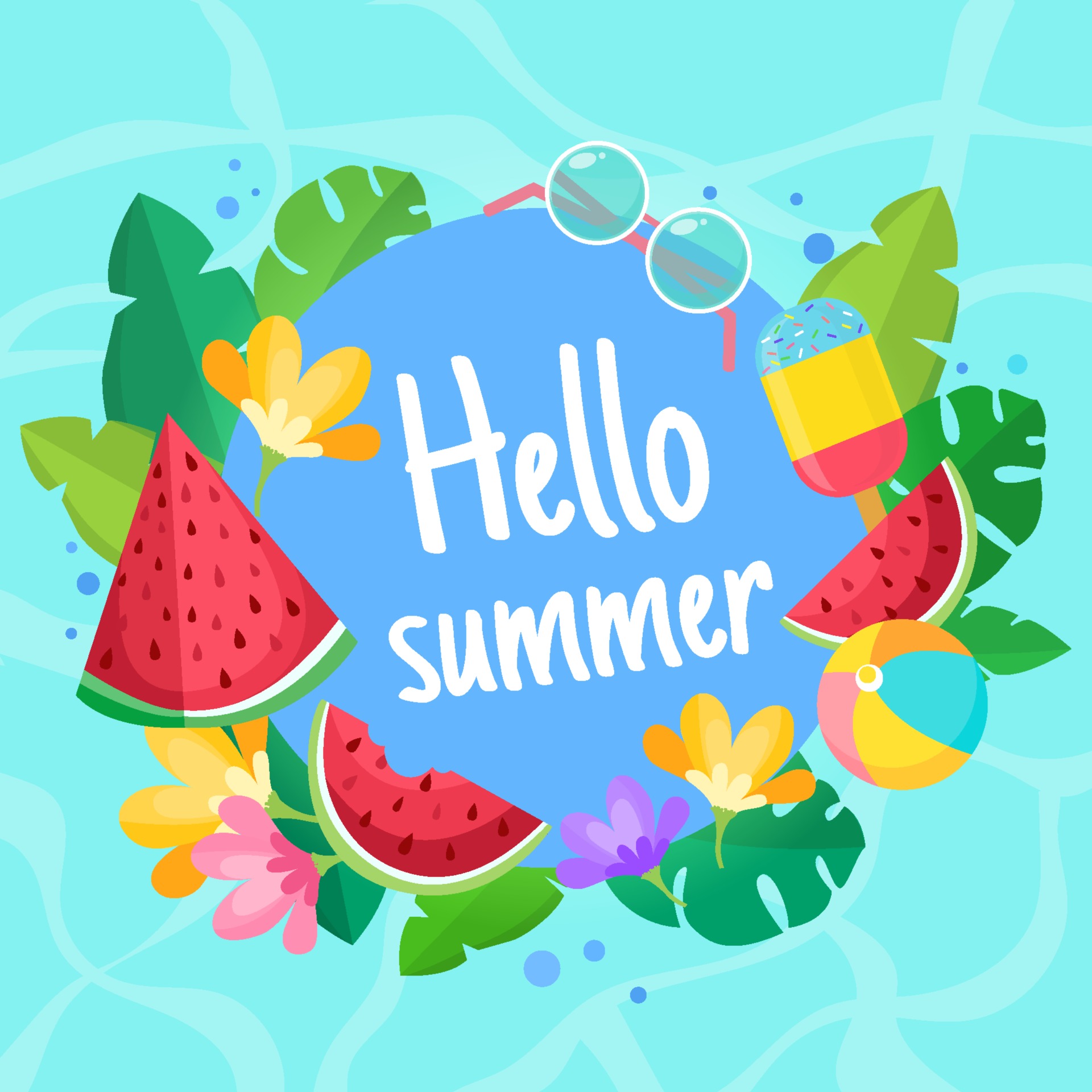 Hello Summer Background 2496756 Vector Art at Vecteezy