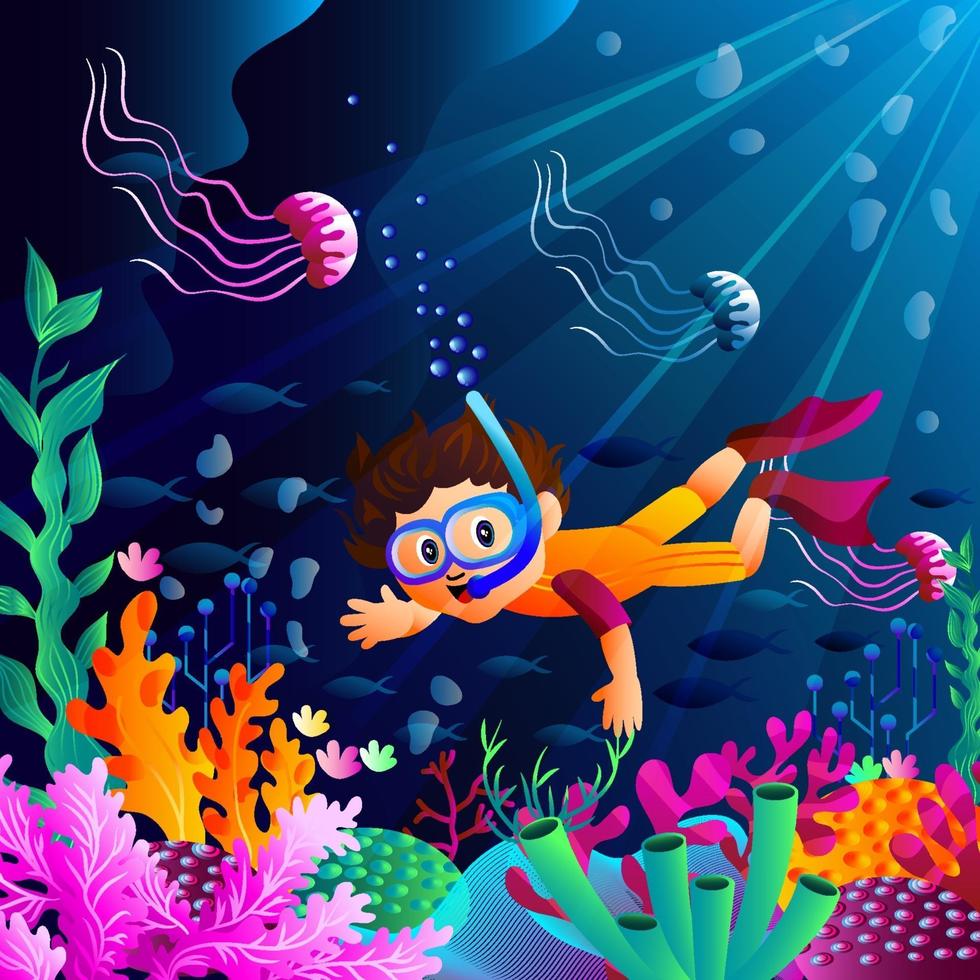Diving during Summer vector