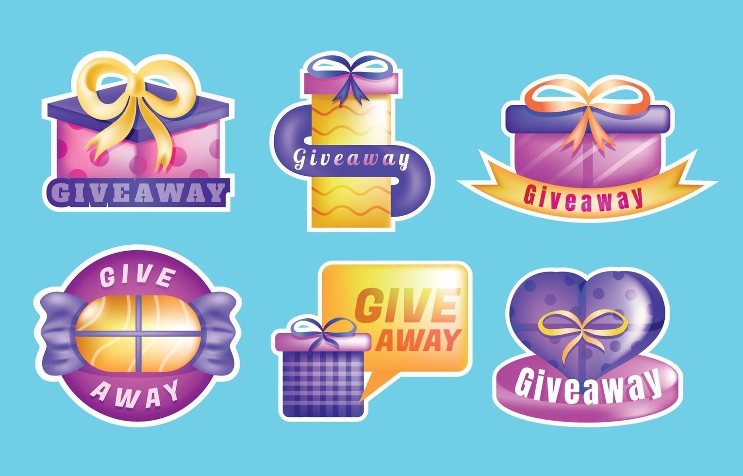 Giveaway Gift Sticker Template vector