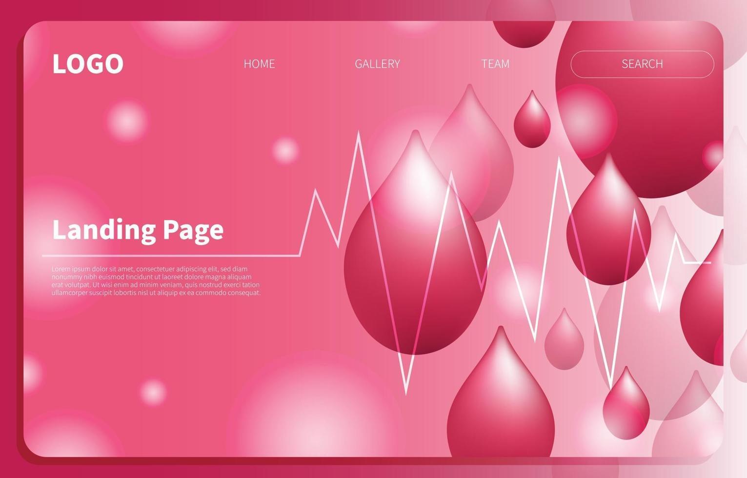 Blood Donor Landing Page Template vector