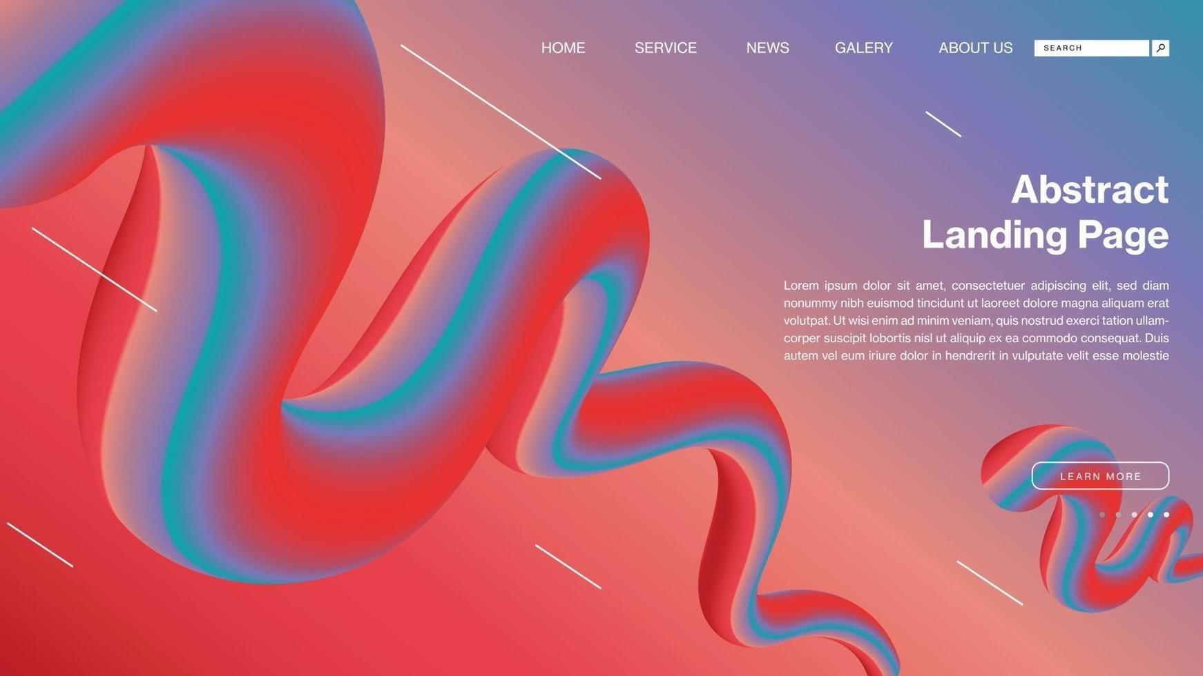 fluid color landing page illustration vector