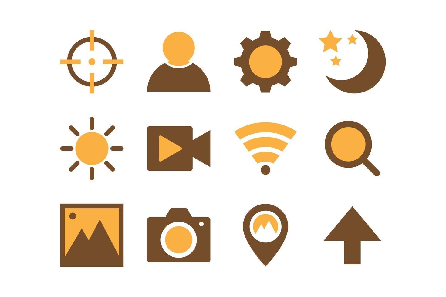 camera icon set vector