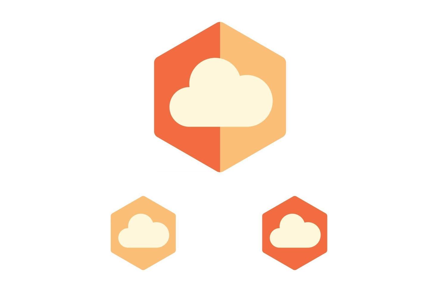 cloud database vector icon in flat design style