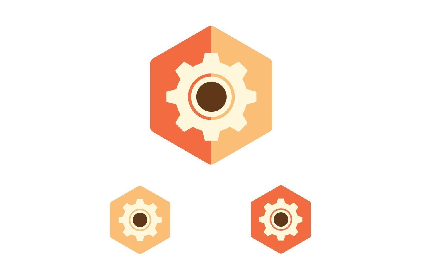 setting gear icon in flat design style vector icon button