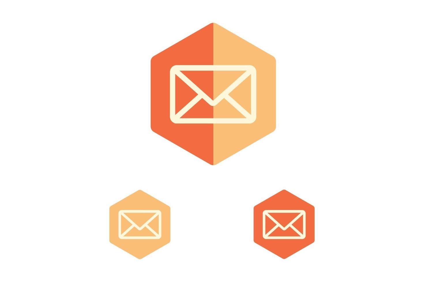 icono de vector de mensaje de correo en estilo de diseño plano