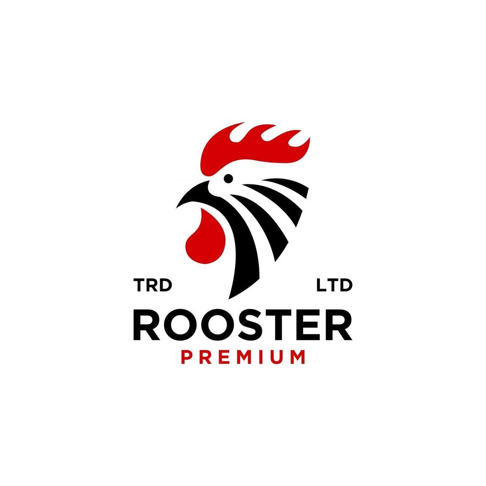 rooster vintage logo icon illustration Premium vector