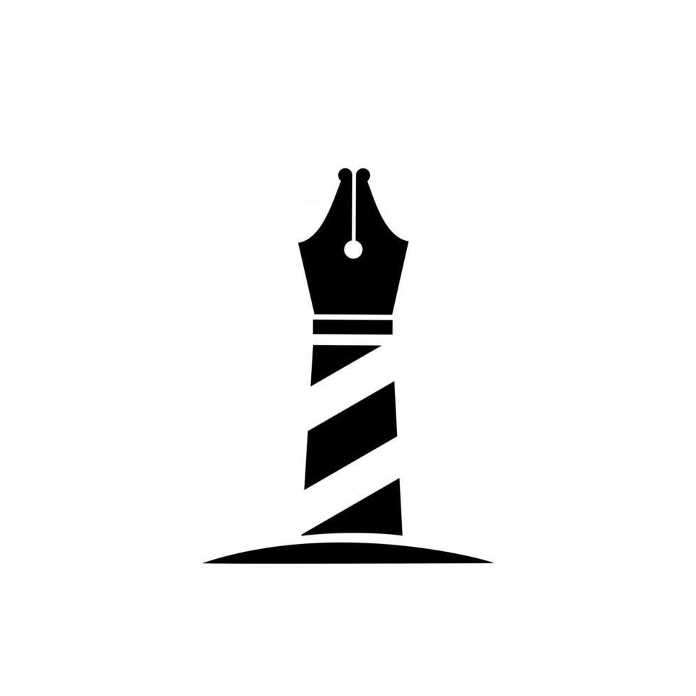 Diseño de plantilla de ilustración de vector de icono de logotipo de pluma de faro