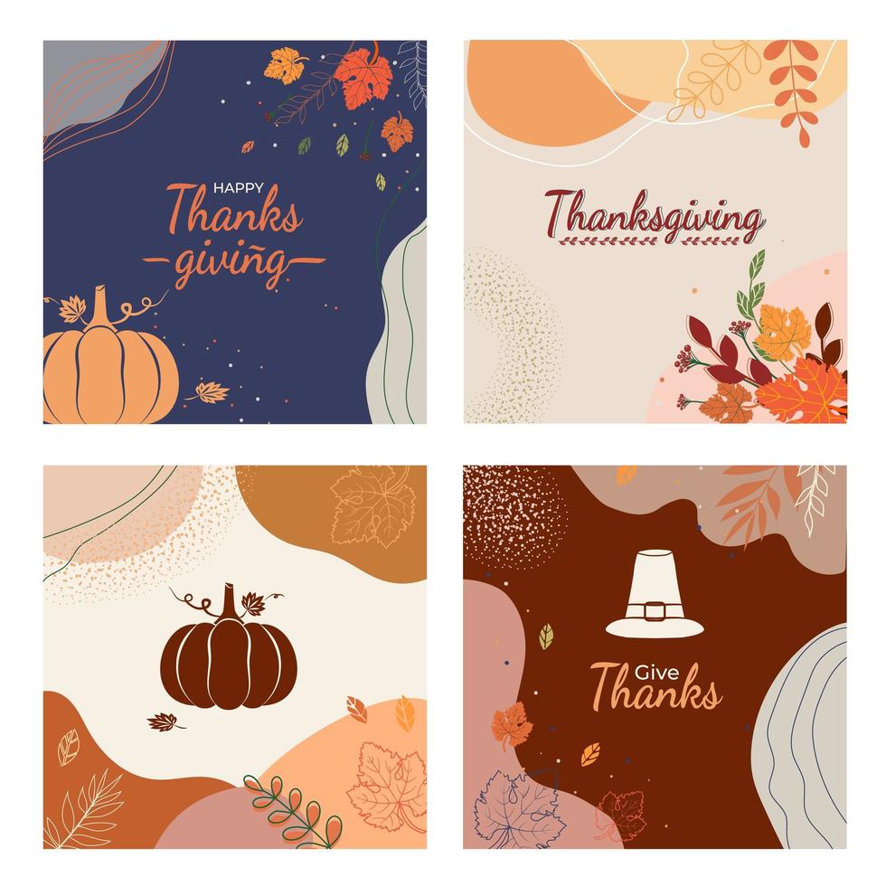 Thanksgiving abstract autumn leaves background for social media vector