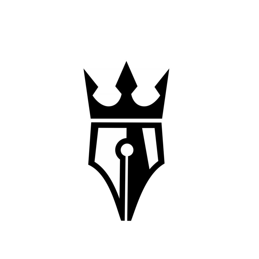 King pen writer vector flat illustration template