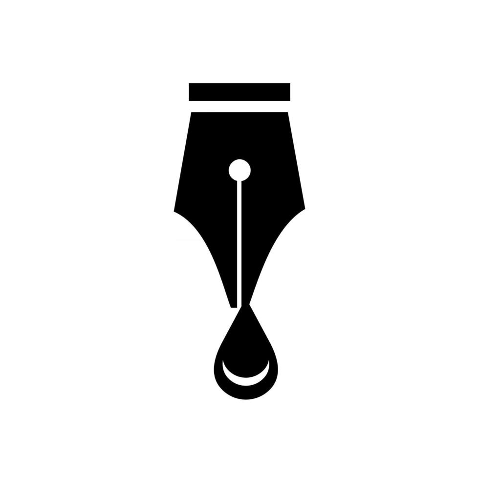 ink drop pen vector logo icon illustration design