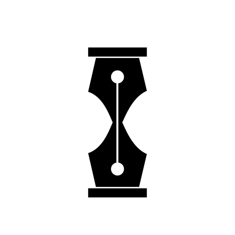 Pluma estilográfica tiempo reloj reloj reloj de arena logo concepto escribir tiempo vector logo icono diseño ilustración