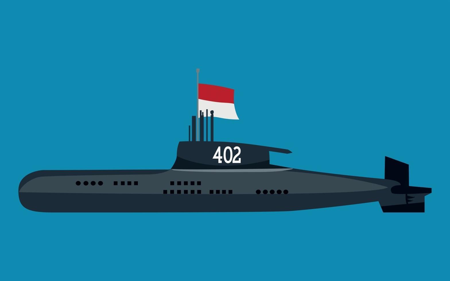 ilustración del submarino militar de indonesia kri nanggala 402 vector