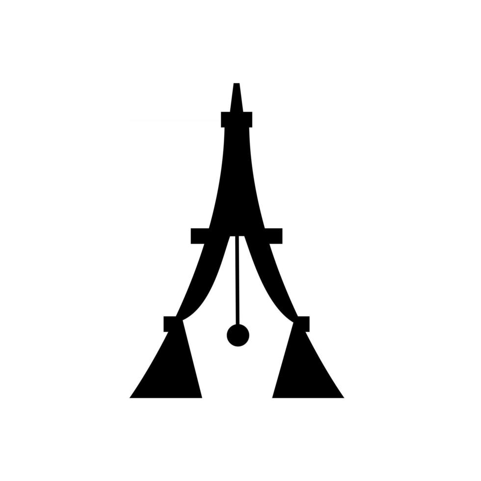 Torre pluma plumilla logo icono diseño ilustración diseño vectorial vector