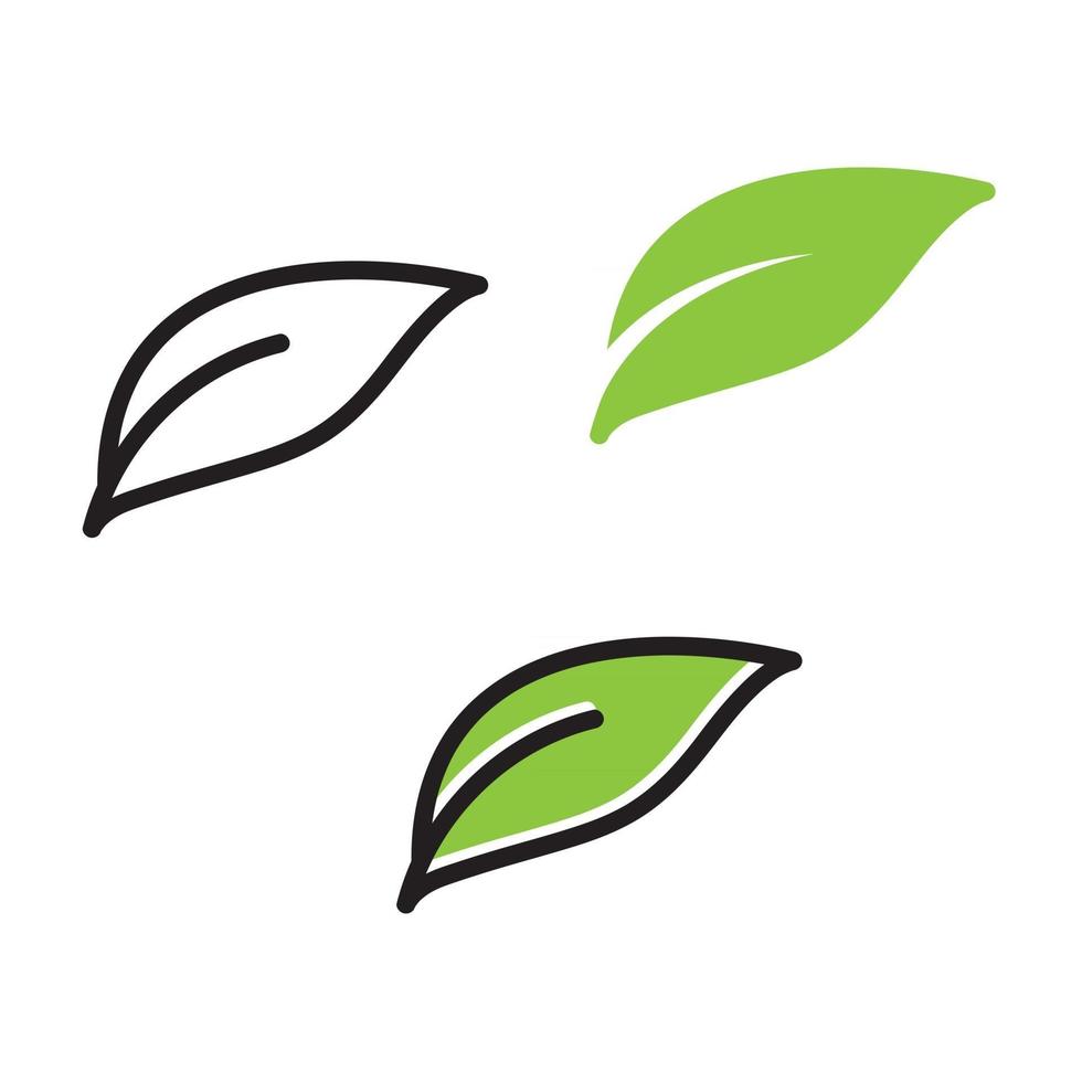 Green leaf ecologi  vector icon logo