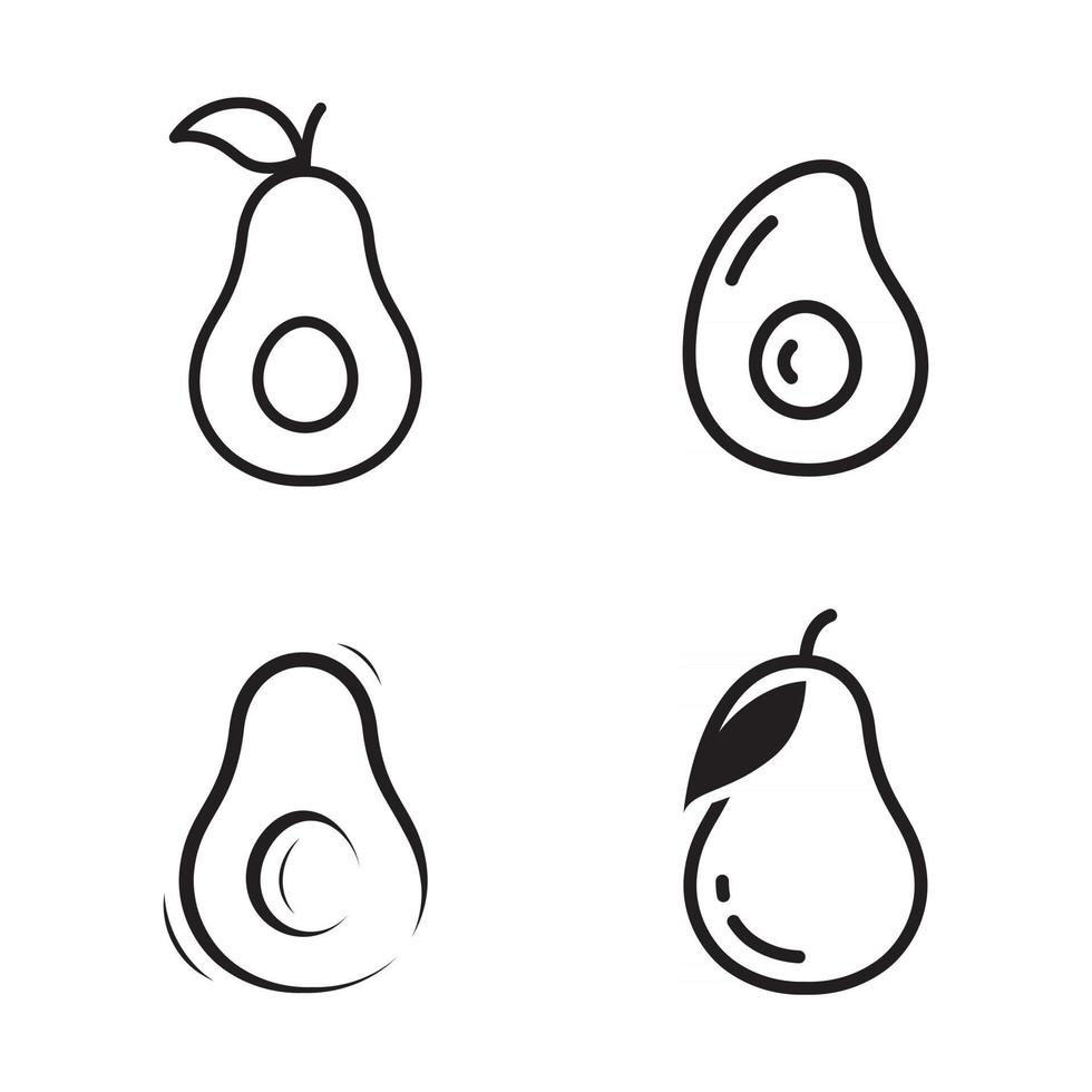 Avocado fruit logo healthy food symbols vector