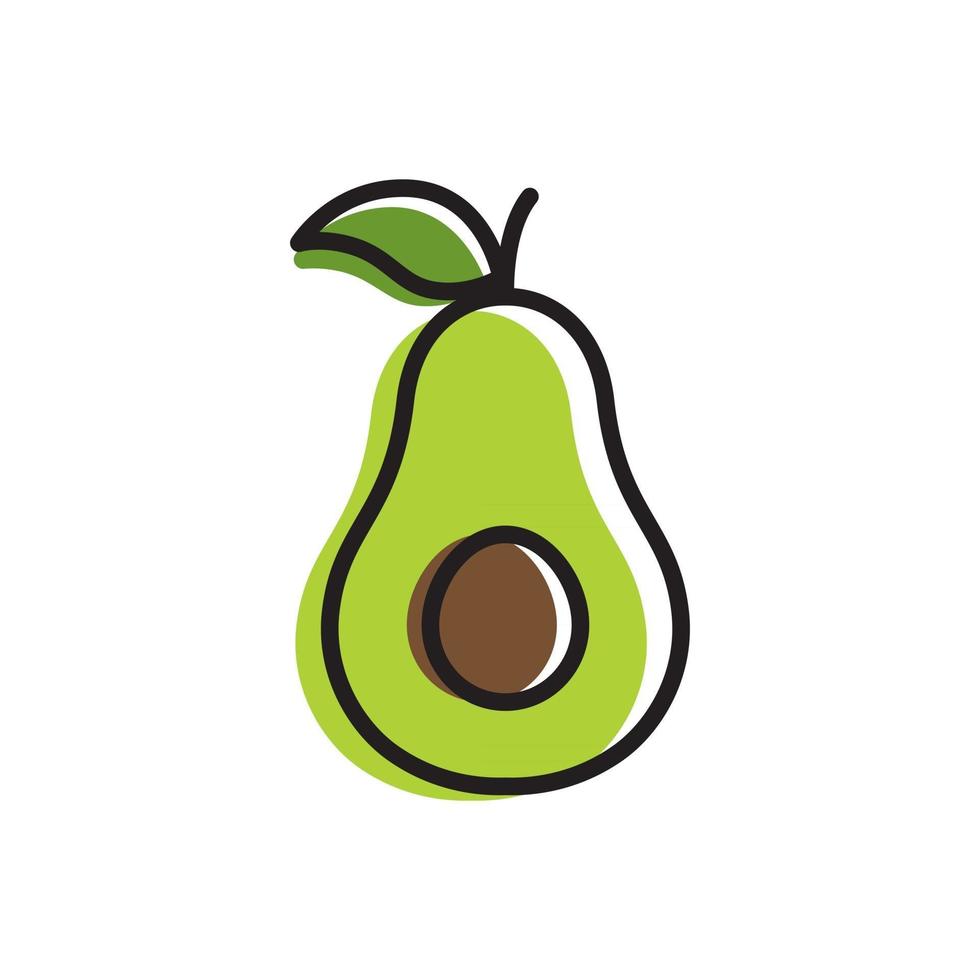 logo de fruta de aguacate símbolos de comida sana vector