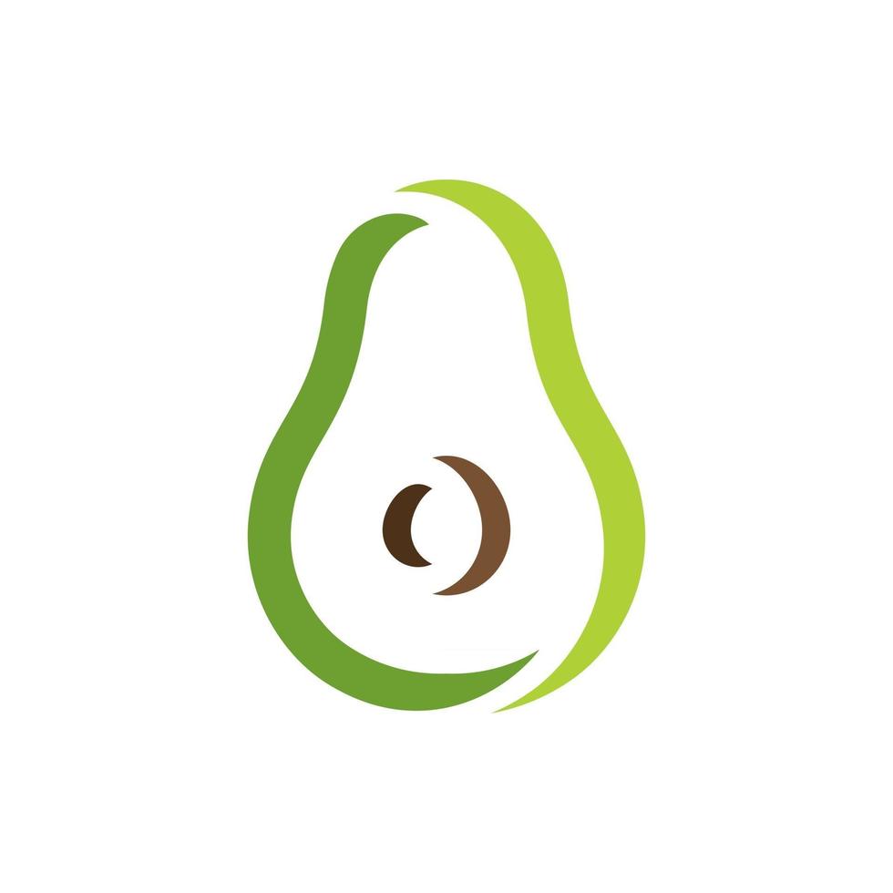 logo de fruta de aguacate símbolos de comida sana vector