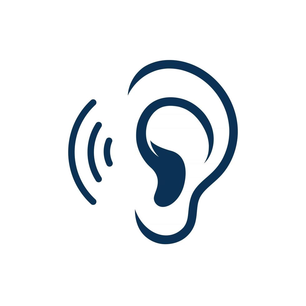 icono de vector de plantilla de logotipo de oreja