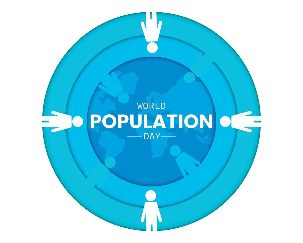 World Population Day Circle Paper Template vector