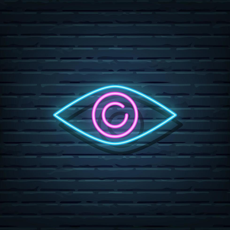 Eye Neon Sign vector