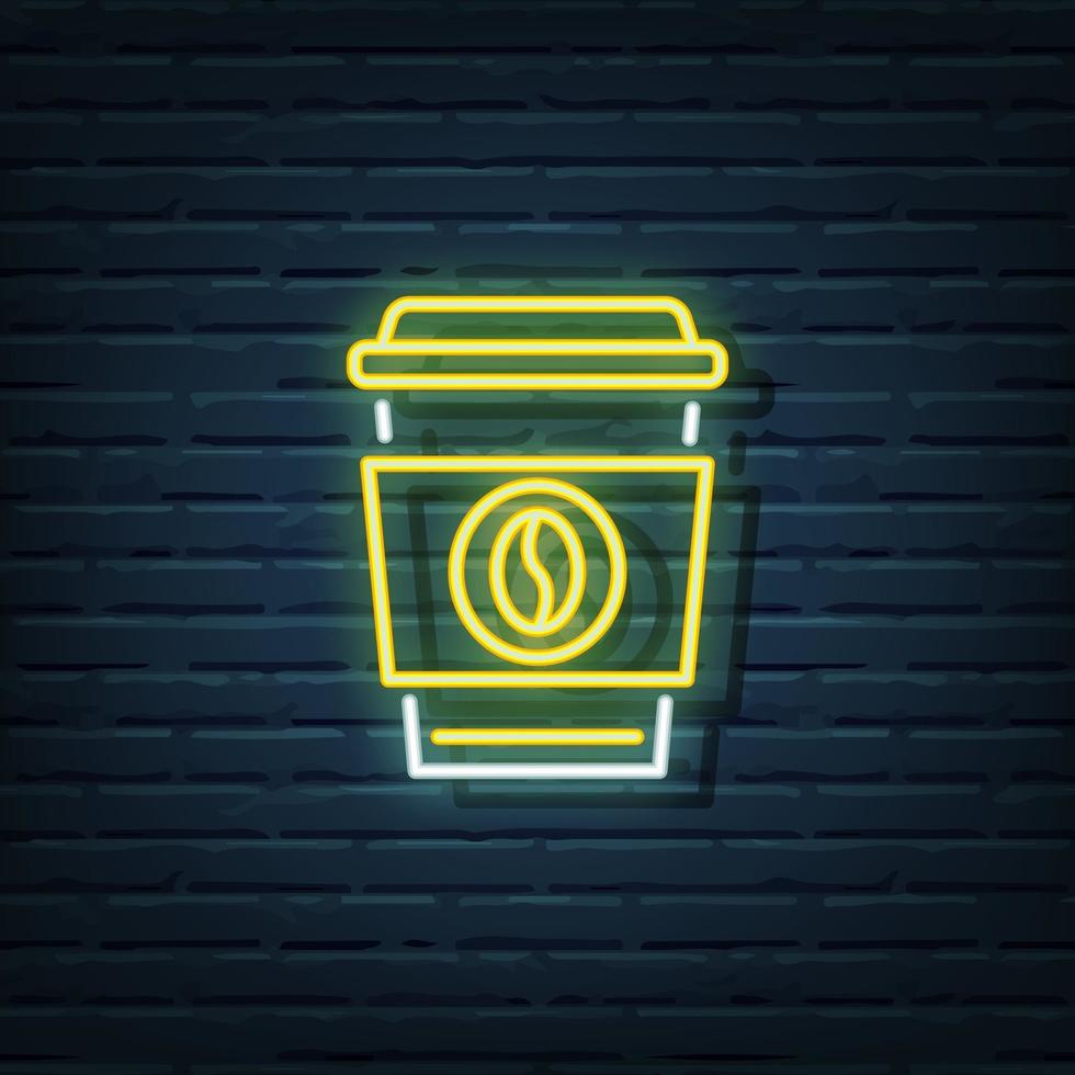 Disposable Coffee Neon Sign vector