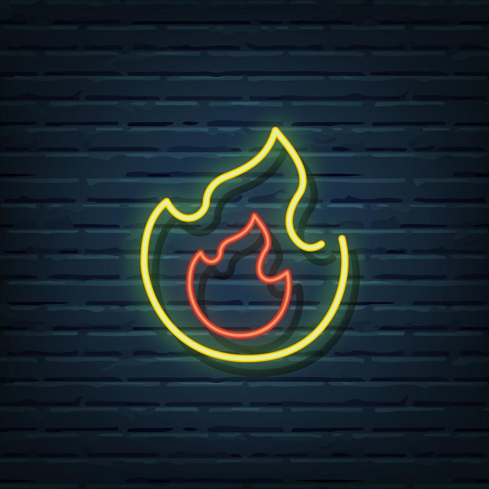 Flame Neon Sign vector