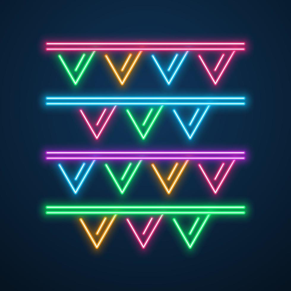 neon light decoration party vector