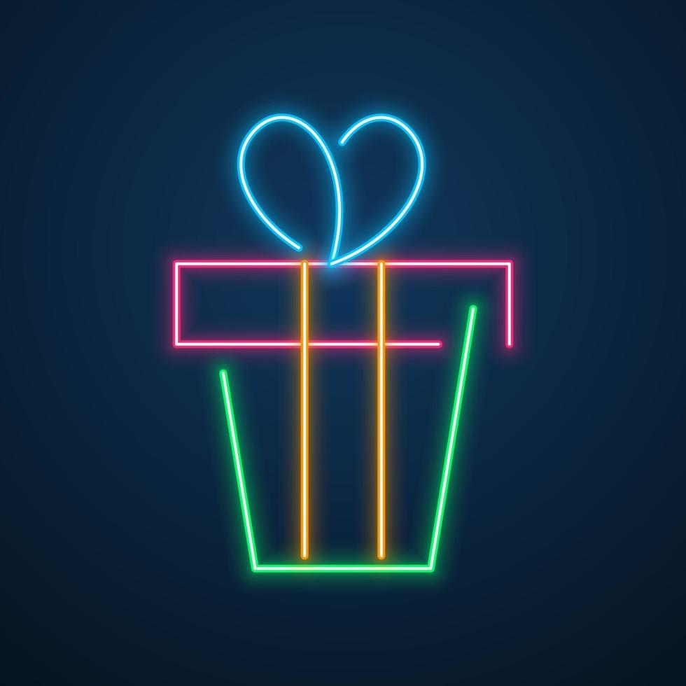 neon light gift party vector