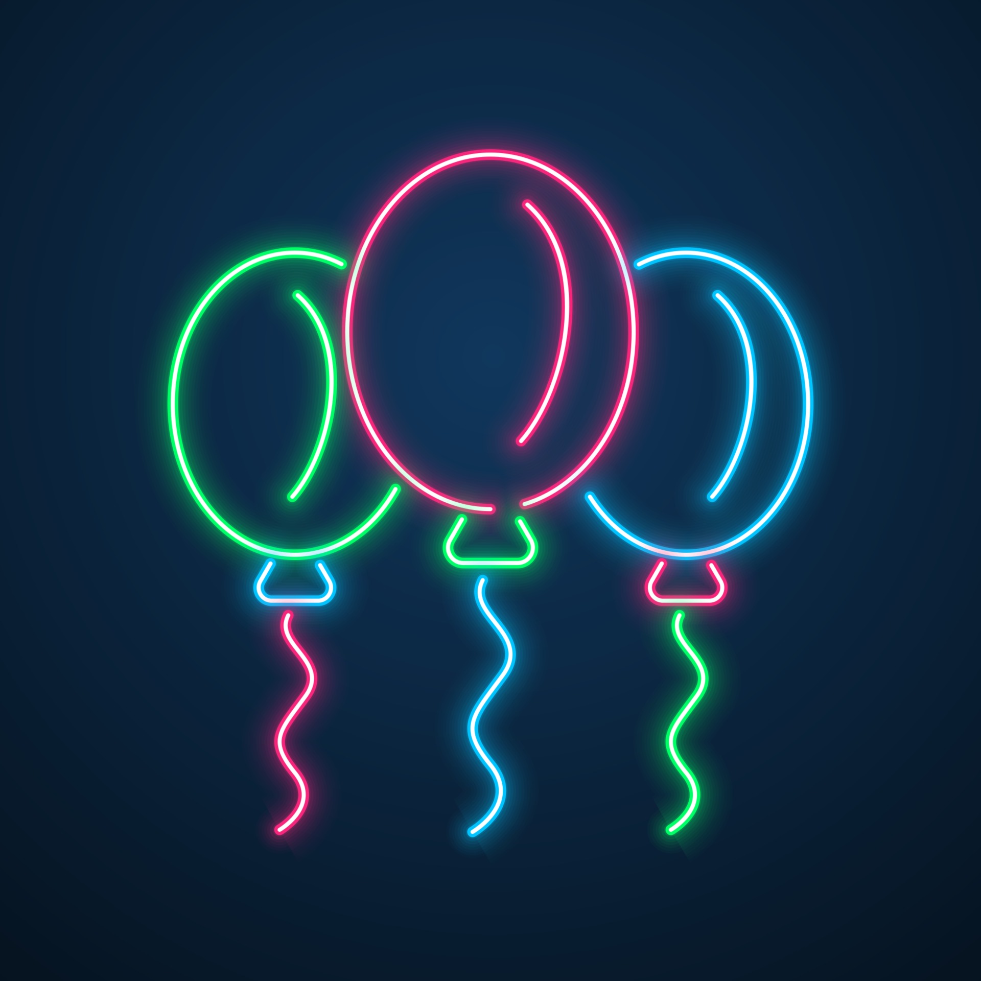 neon light balloon party vector 2497381 Vector Art at Vecteezy