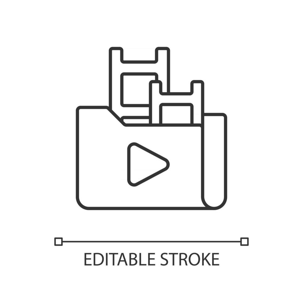 Streaming service library linear icon vector