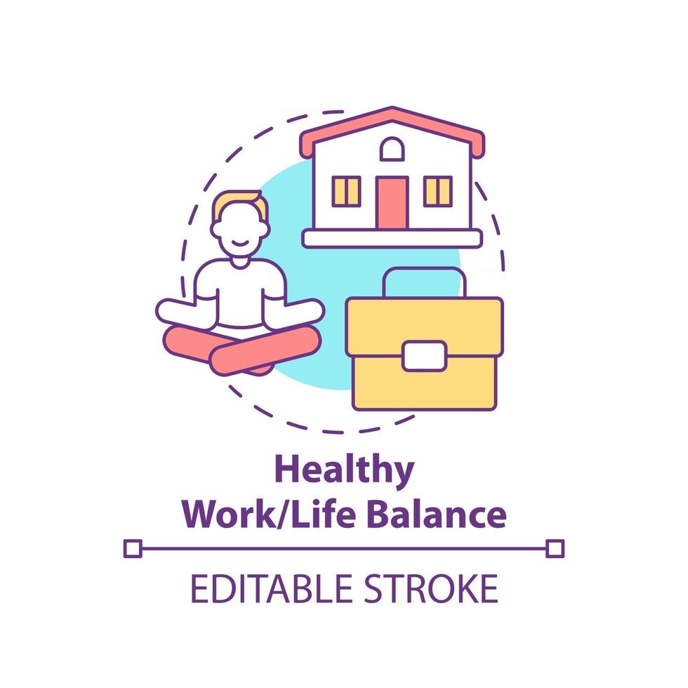 icono de concepto de equilibrio de vida laboral saludable vector