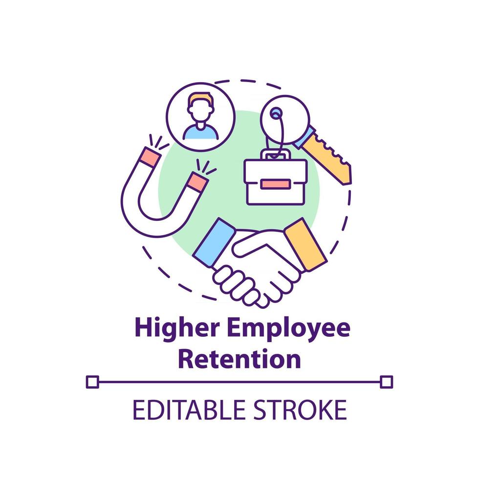Higher employee retention concept icon vector