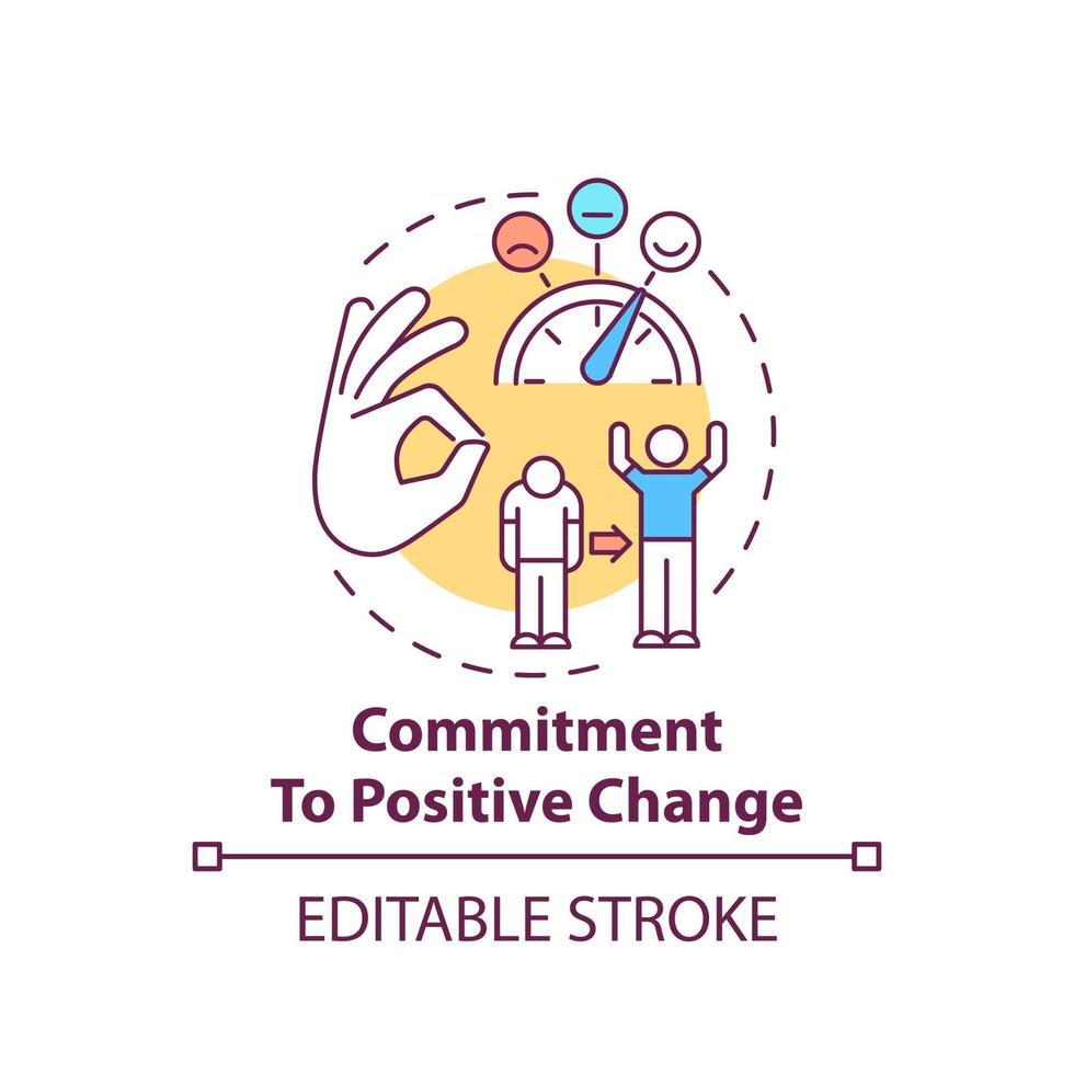 Commitment to positive change concept icon vector