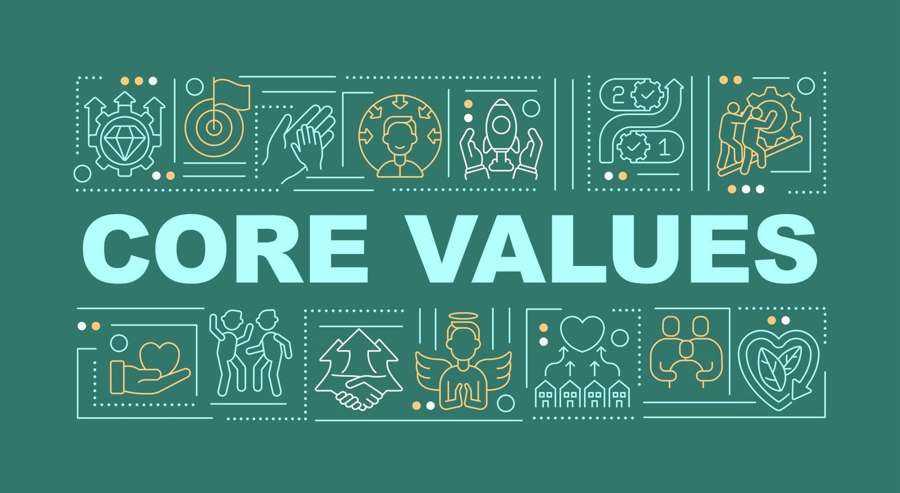 Core values word concepts banner vector