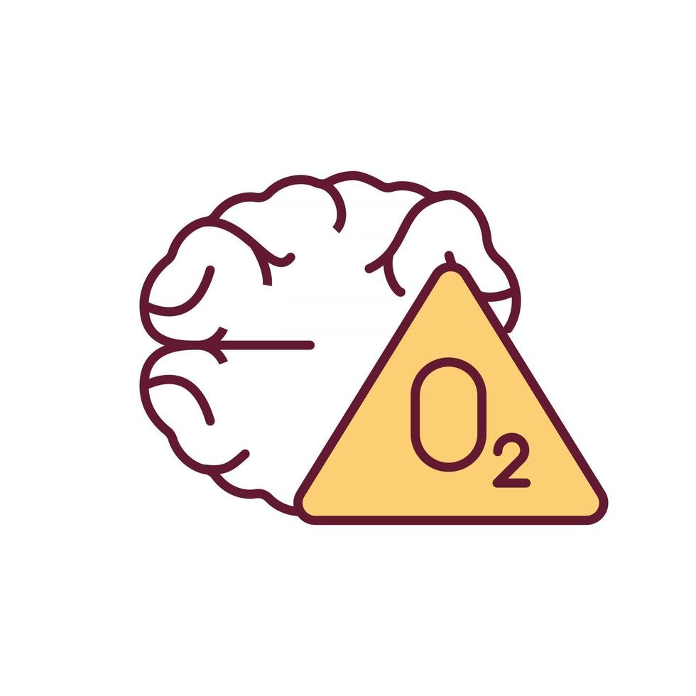 Brain hypoxia RGB color icon vector