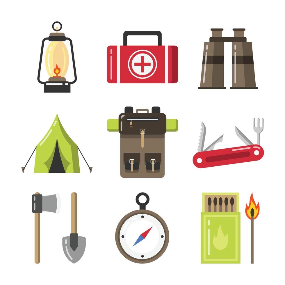Set of Summer Camp Icons vector