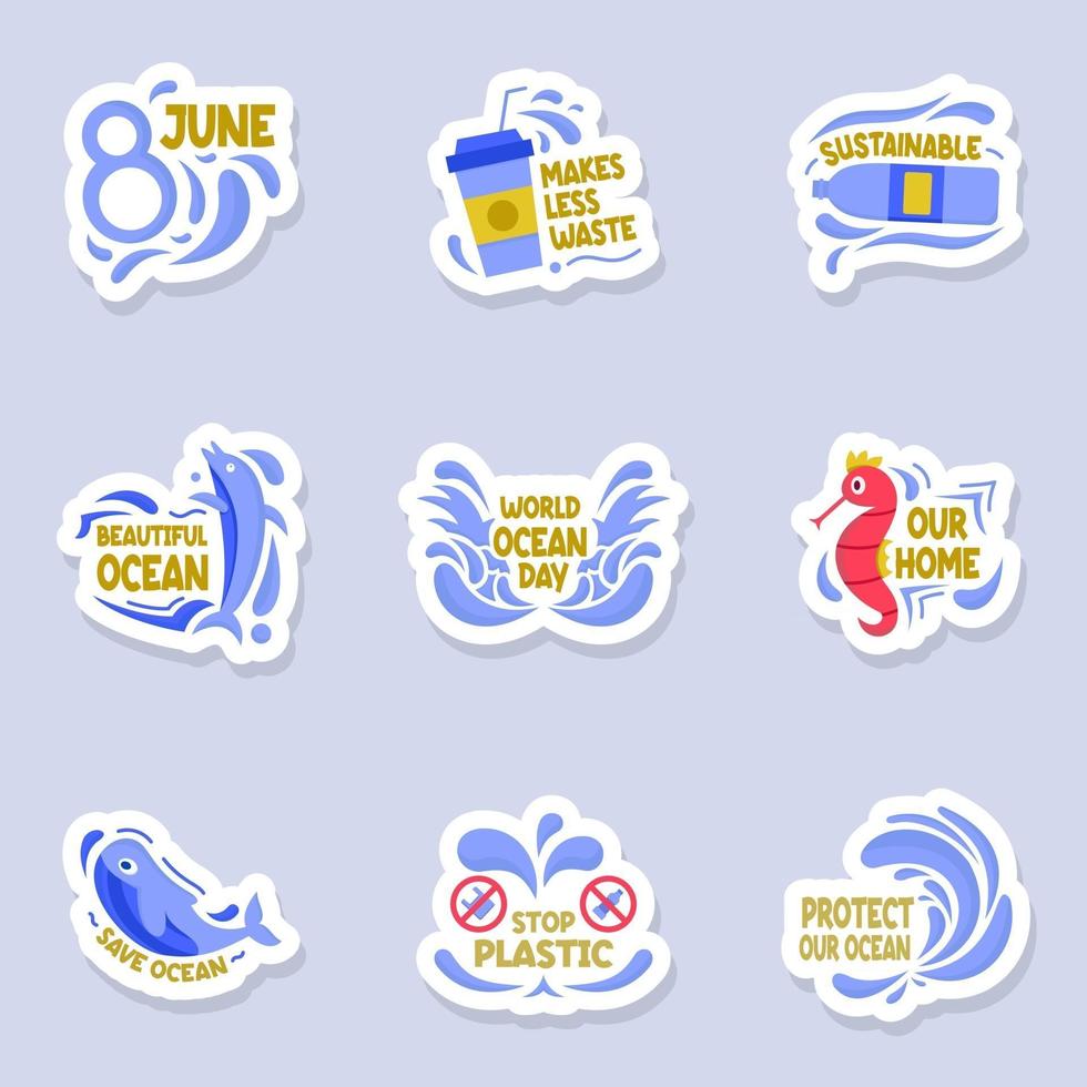 Protect The Blue Ocean Stickers vector