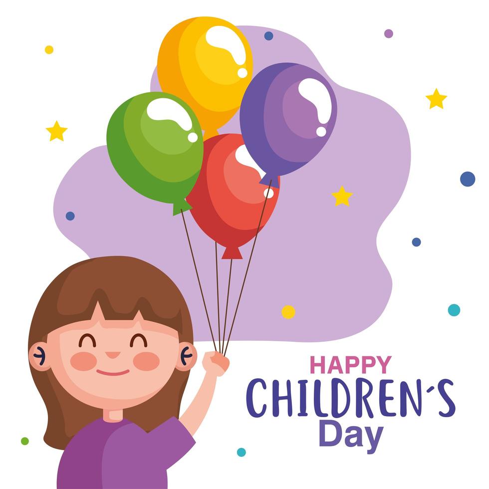 feliz día del niño con dibujos animados de niña y diseño vectorial de globos 2498526 Vector en Vecteezy feliz día del niño con dibujos animados de niña y diseño vectorial de globos 2498526 Vector en Vecteezy