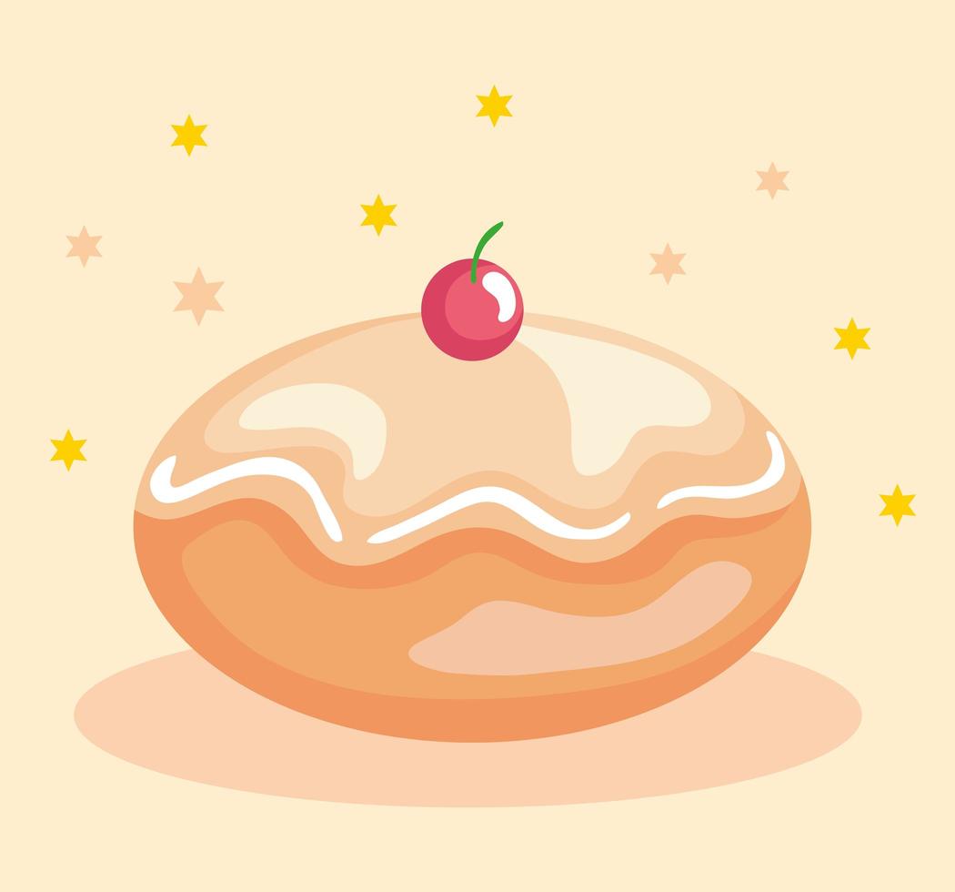 Happy hanukkah sufganiot vector design