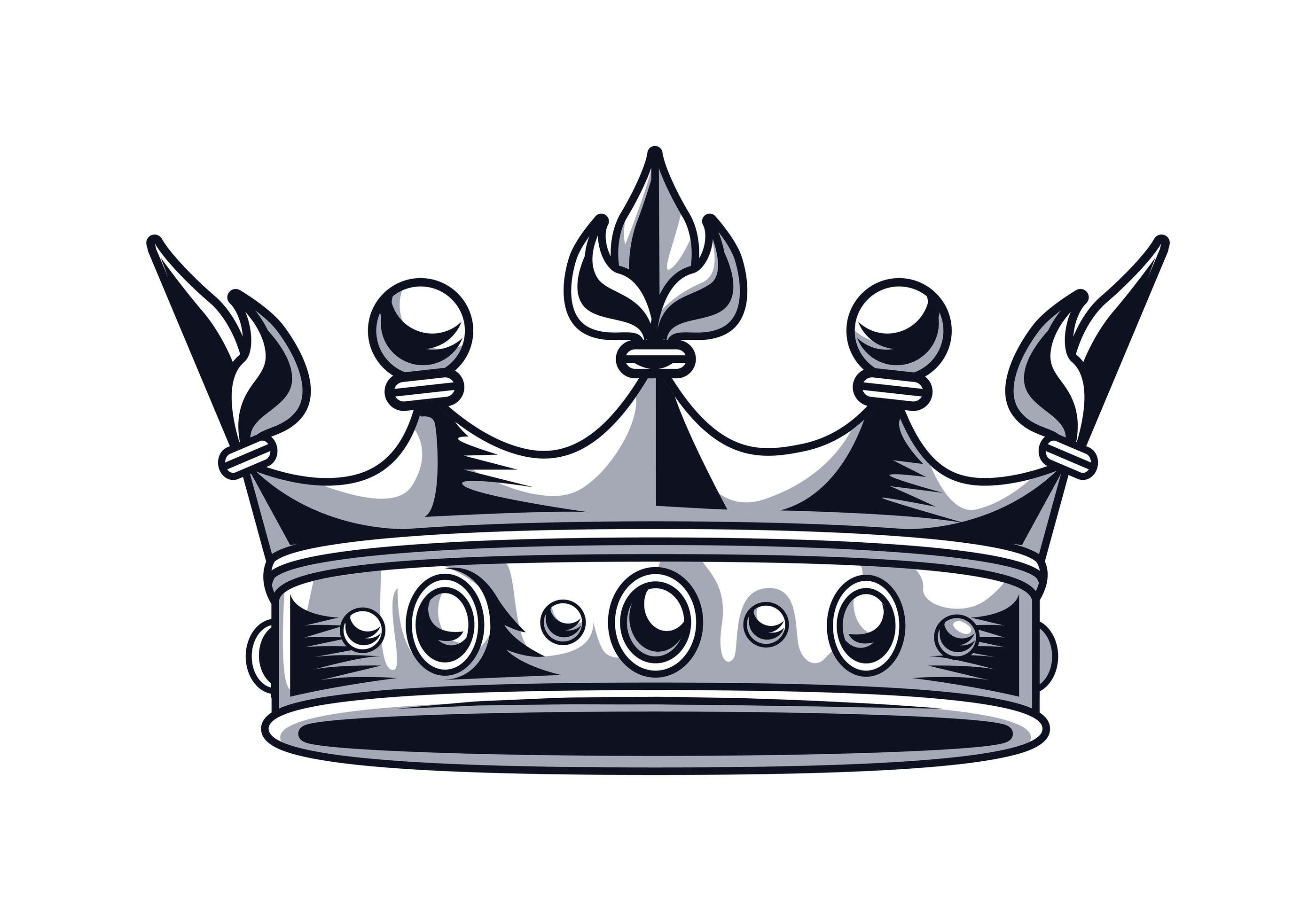 Crown King Drawn 2498574 Vector Art At Vecteezy