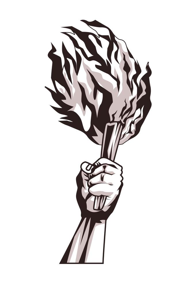 hand with torch 2498582 Vector Art at Vecteezy
