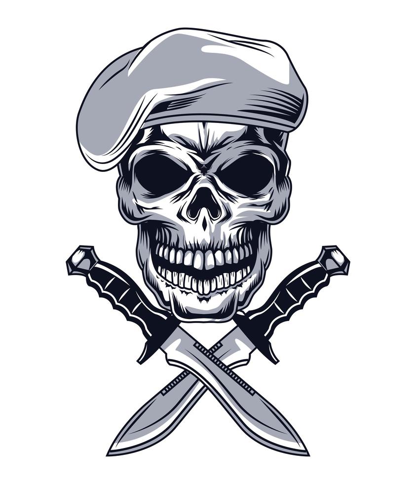 skull with knifes vector