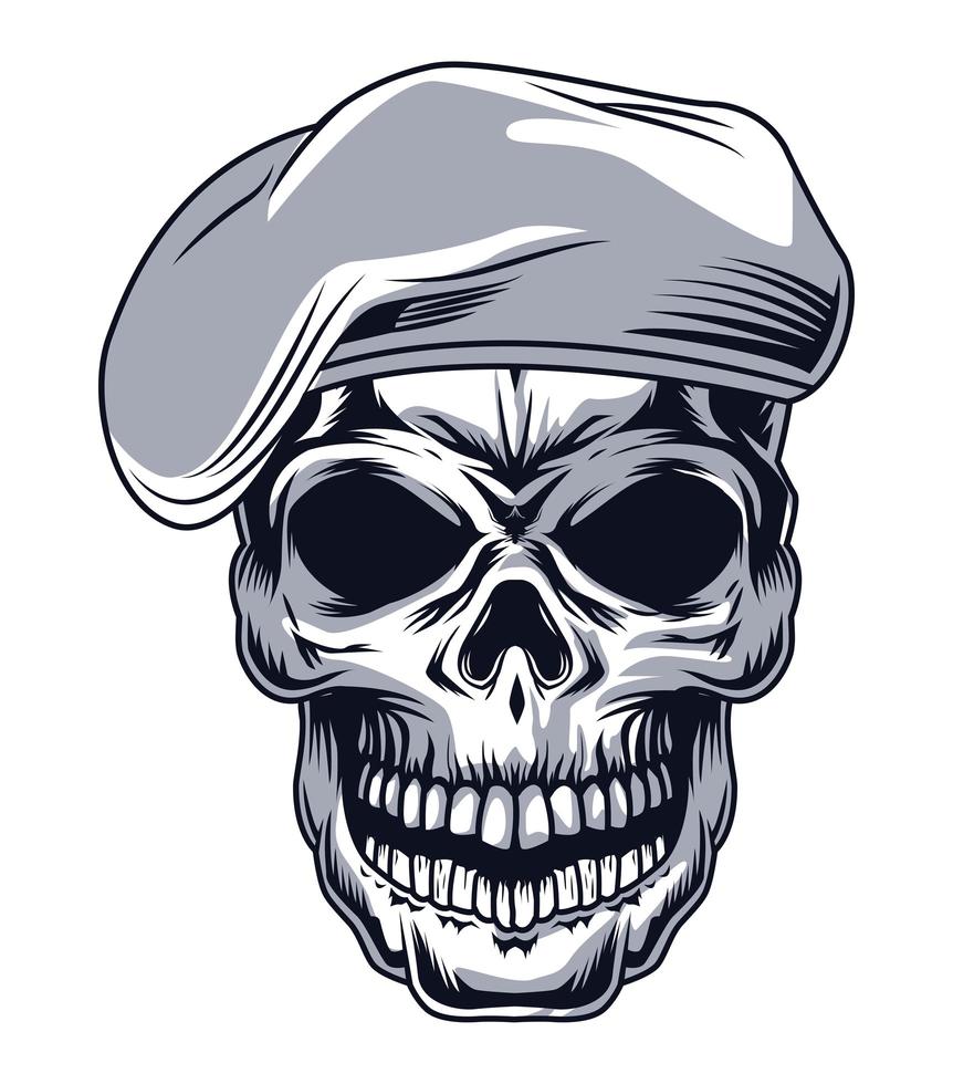 skull with beret vector