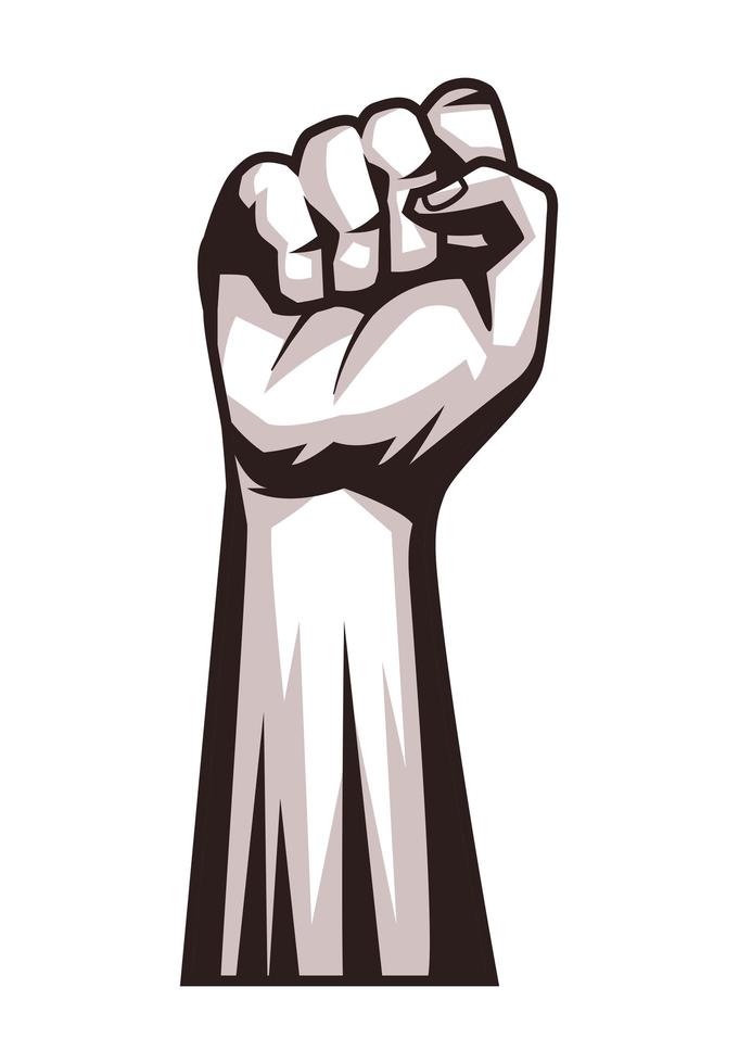 revolución de la mano protestando vector