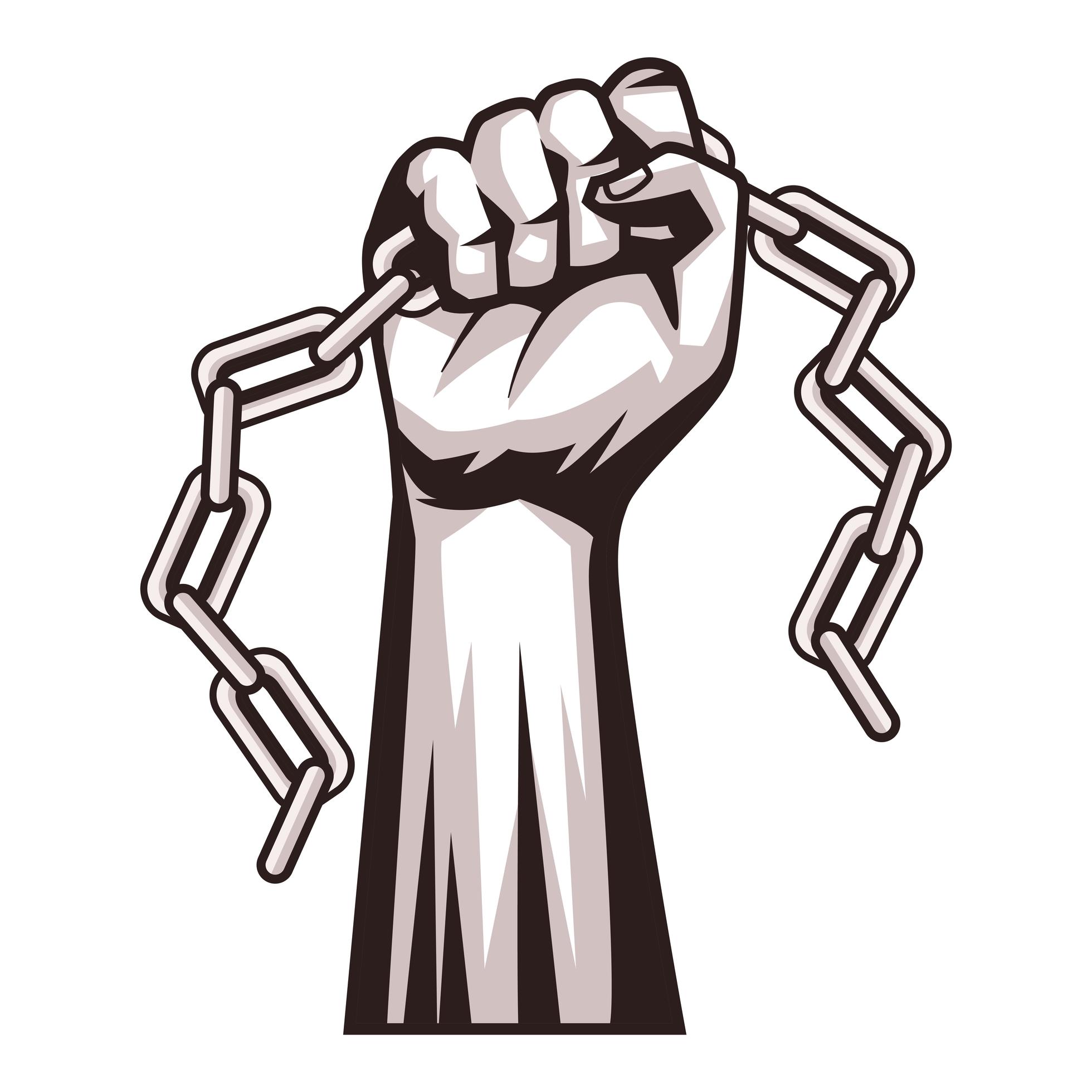 hand with chain 2498591 Vector Art at Vecteezy