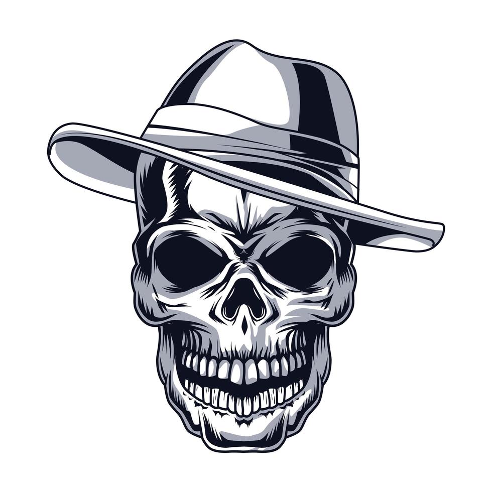 gangster skull head vector